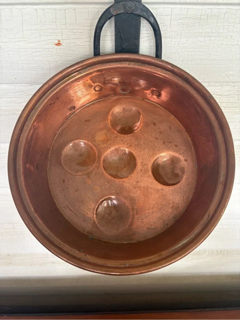 Vintage French Solid Copper Egg Poaching or Escargot Pan Made in Turkey